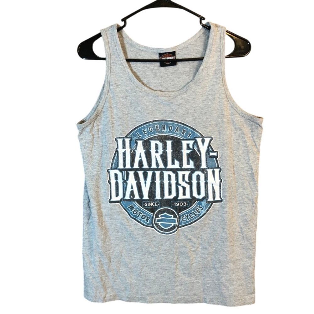 Harley Davidson Mens Tank Gray LA California Live Free Ride Free Medium